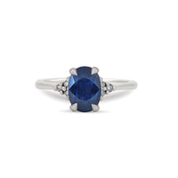 Dewlight - Blue Sapphire Engagement Ring 14k White Gold
