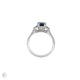 Top-down view of the Dewlight Blue Sapphire Engagement Ring in 14k white gold, highlighting the central oval blue sapphire stone.