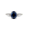 Thumbnail of Dewlight 1ct Blue Sapphire Oval Engagement Ring - 14k White Gold Polished Band