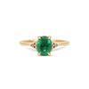 Thumbnail of Dewlight 1ct Emerald Oval Engagement Ring - 14k Gold Polished Band