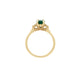 Top-down view of the Dewlight Emerald Engagement Ring in 14k solid gold, with the central oval stone.