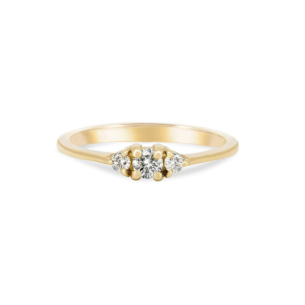 Front view of the Promise Me Tomorrow Diamond Ring in 14k polished gold, featuring a solitaire diamond on a polished band.