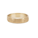 Thumbnail of Front view of the Driftwood Men's Wide Wedding Band in 14k gold, featuring a bold, textured driftwood finish.