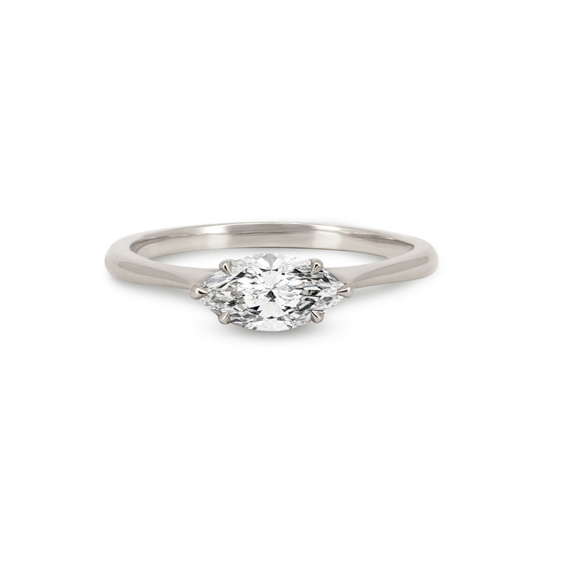 Eternal 0.7ct Lab-Grown Marquise Diamond Engagement Ring - 14k White Gold Polished Band