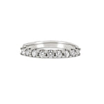 Front view of the Forever Diamond Eternity Ring in 14k white gold, with a half eternity band of diamonds set on a textured twig band.
