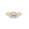 Thumbnail of Front view of the Guiding Light Trilogy 1ct Oval Diamond Engagement Ring in 14k solid gold, featuring a central oval diamond flanked by two smaller diamonds on a polished band.