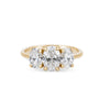 Thumbnail of Front view of the Guiding Light Trilogy 2ct Oval Diamond Engagement Ring in 14k solid gold, featuring a central oval diamond flanked by two smaller diamonds on a polished band.