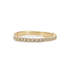Front view of the Hawthorn Diamond Eternity Ring in 14k solid gold, featuring a continuous line of diamonds set on a textured twig band.