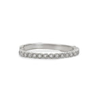 Front view of the Hawthorn Diamond Eternity Ring in 14k white gold, featuring a continuous line of diamonds set on a textured twig band.