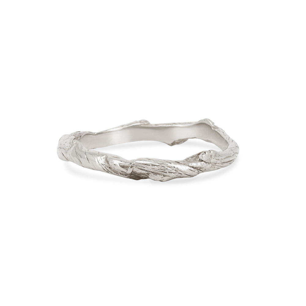 Hawthorn Twig Ring - 14k White Gold