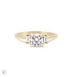 Thumbnail of Heart's Light Three Stone Diamond Engagement Ring - 14k Gold Polished Band
