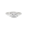Thumbnail of Heart's Light Three Stone Diamond Engagement Ring - 14k White Gold Polished Band