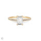 Heritage 1.5ct emerald cut diamond engagement ring in 14k solid gold with eternity band, featuring lab-grown or classic diamond by Chupi.