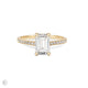 Heritage 2ct emerald cut diamond engagement ring in 14k solid gold with eternity band, featuring lab-grown or classic diamond by Chupi.