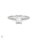Heritage 1.5ct emerald cut diamond engagement ring in 14k solid white gold with eternity band, featuring lab-grown or classic diamond by Chupi.