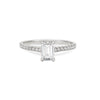 Thumbnail of Heritage 1ct emerald cut diamond engagement ring in 14k solid white gold with eternity band, featuring lab-grown or classic diamond by Chupi.