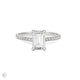 Heritage 2ct emerald cut diamond engagement ring in 14k solid white gold with eternity band, featuring lab-grown or classic diamond by Chupi.