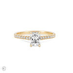 Front view of the Heritage Eternity Radiant Cut 1ct Diamond Engagement Ring in 14k gold, featuring a radiant-cut diamond with an eternity-set band.