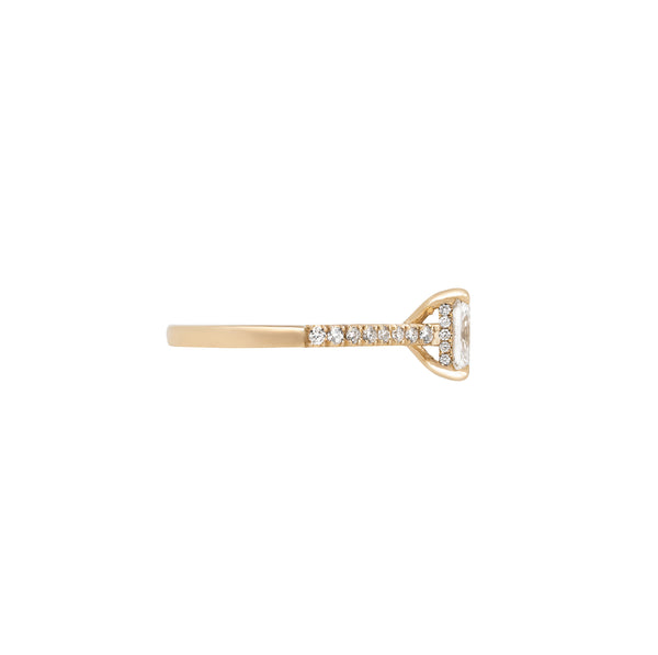 Alternative view of Heritage - Radiant Cut Diamond Engagement Ring with Eternity Set Band 14k Gold