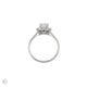 Top-down view of the Hero Emerald Cut Three Stone Diamond Engagement Ring in 14k white gold, highlighting the three emerald-cut diamonds.