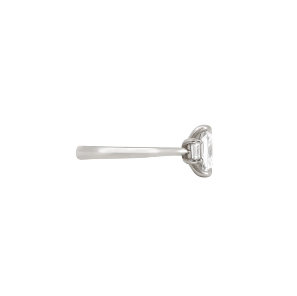 Alternative view of Hero - Radiant Cut Three Stone Diamond Engagement Ring 14k White Gold