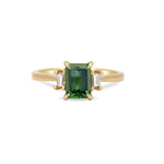 Thumbnail of Front view of the Hero 1ct Green Tourmaline Ring in 14k solid gold, featuring a green tourmaline on a polished band.