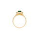 Top-down view of the Hero 1ct Green Tourmaline Ring in 14k solid gold.