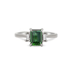 Thumbnail of Front view of the Hero 1ct Green Tourmaline Ring in 14k white gold, featuring a green tourmaline on a polished band.