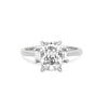 Thumbnail of Front view of the Hero Radiant Cut Three Stone Diamond Engagement Ring in 14k white gold, featuring a central 2ct radiant-cut diamond flanked by two smaller diamonds on a polished band.
