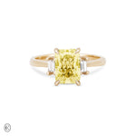 Hero - Radiant Lab Grown Yellow Diamond Engagement Ring 14k Gold