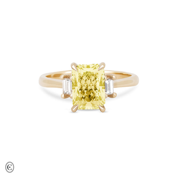 Hero - Radiant Lab Grown Yellow Diamond Engagement Ring 14k Gold