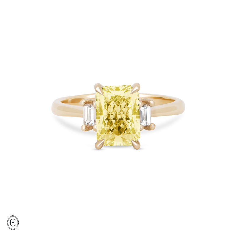 Hero - Radiant Lab Grown Yellow Diamond Engagement Ring 14k Gold