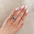 Princess Halo Sapphire & Diamond Engagement Ring - 14k White Gold Polished Band