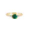 Thumbnail of Love is All 0.5ct Emerald Engagement Ring - 14k Gold Polished Band