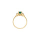 Top-down view of the Love is All Emerald Engagement Ring in 14k solid gold, highlighting the central brilliant cut emerald.