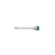 Side profile of the Love is All Emerald Engagement Ring in 14k white gold, showing the polished band and elevated setting of the emerald.