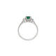 Top-down view of the Love is All Emerald Engagement Ring in 14k white gold, highlighting the cental emerald.