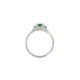 Top-down view of the Love is All Emerald Engagement Ring in 14k white gold, highlighting the central brilliant cut emerald and twig band.