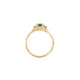 Top-down view of the Love is All Emerald Engagement Ring in 14k solid gold, highlighting the central brilliant cut emerald and twig band.