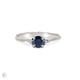 Front view of the Love is All Blue Sapphire Engagement Ring in 14k white gold with a twig band.