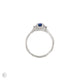 Top-down view of the Love is All Blue Sapphire Engagement Ring in 14k white gold, highlighting the central blue sapphire and twig band.