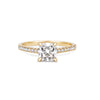Thumbnail of Front view of the Love’s Life Eternity 1.5ct Cushion Cut Diamond Engagement Ring in 14k solid gold, featuring a cushion-cut diamond with an eternity-set band.