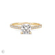 Front view of the Love’s Life Eternity 1.5ct Cushion Cut Diamond Engagement Ring in 14k solid gold, featuring a cushion-cut diamond with an eternity-set band.