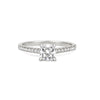 Thumbnail of Front view of the Love’s Life Eternity 1ct Cushion Cut Diamond Engagement Ring in 14k white gold, featuring a cushion-cut diamond with an eternity-set band.