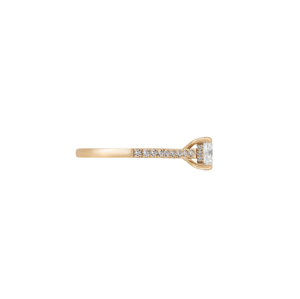 Alternative view of Love’s Life - Eternity Cushion Cut Diamond Engagement Ring 14k Gold