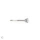 Side profile of the Love’s Life Eternity Cushion Cut Diamond Engagement Ring in 14k white gold, showcasing the eternity-set band and elevated cushion-cut diamond.