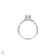 Top-down view of the Love’s Life Eternity Cushion Cut Diamond Engagement Ring in 14k white gold, highlighting the central cushion-cut stone and full eternity band.