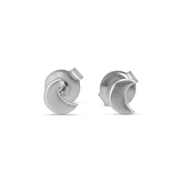 Thumbnail of Front view of the Sterling Silver Moon Stud Earrings, featuring a crescent moon shape.