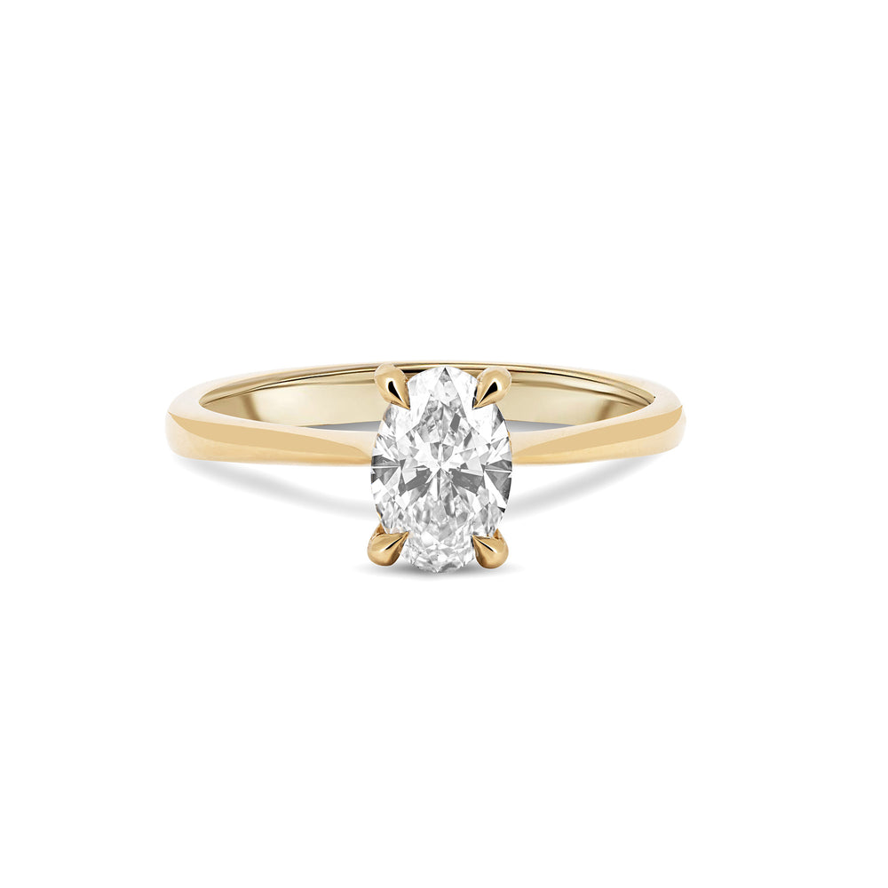 Moonlight Hidden Halo 1ct Lab-Grown Oval Diamond Engagement Ring - 14k Gold Polished Band