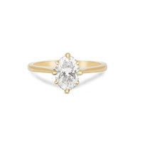 Moonlight 1ct Lab-Grown Oval Diamond Engagement Ring - North Star Setting 14k Gold Polished Band